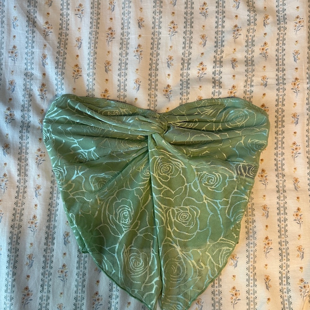 Green Floral Tube Top